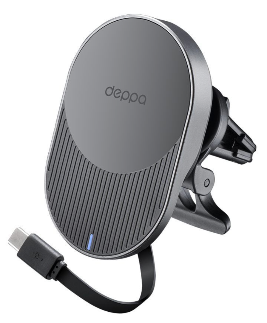 Автомобильный держатель Deppa Magic Cable Qi (MagSafe) с беспроводной зарядкой 15W